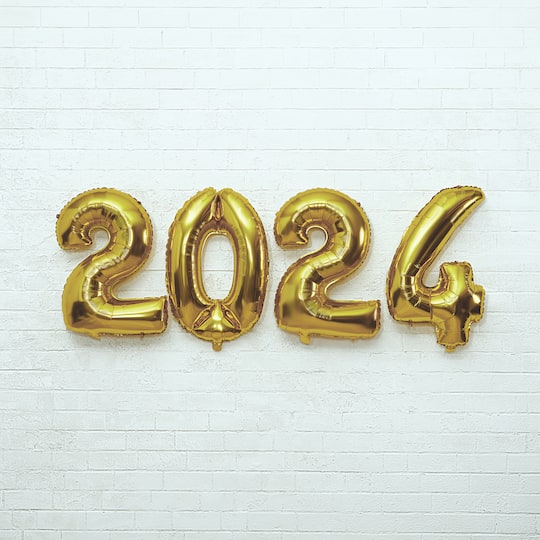 Gold 2024 Foil Balloon Banner by Celebrate It&#x2122;